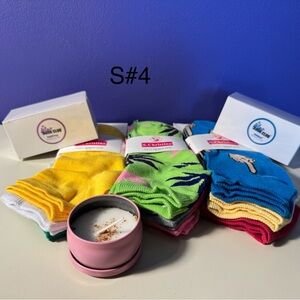 Christina Men's Bright Crew Socks - Yellow, Green, Blue (Set)